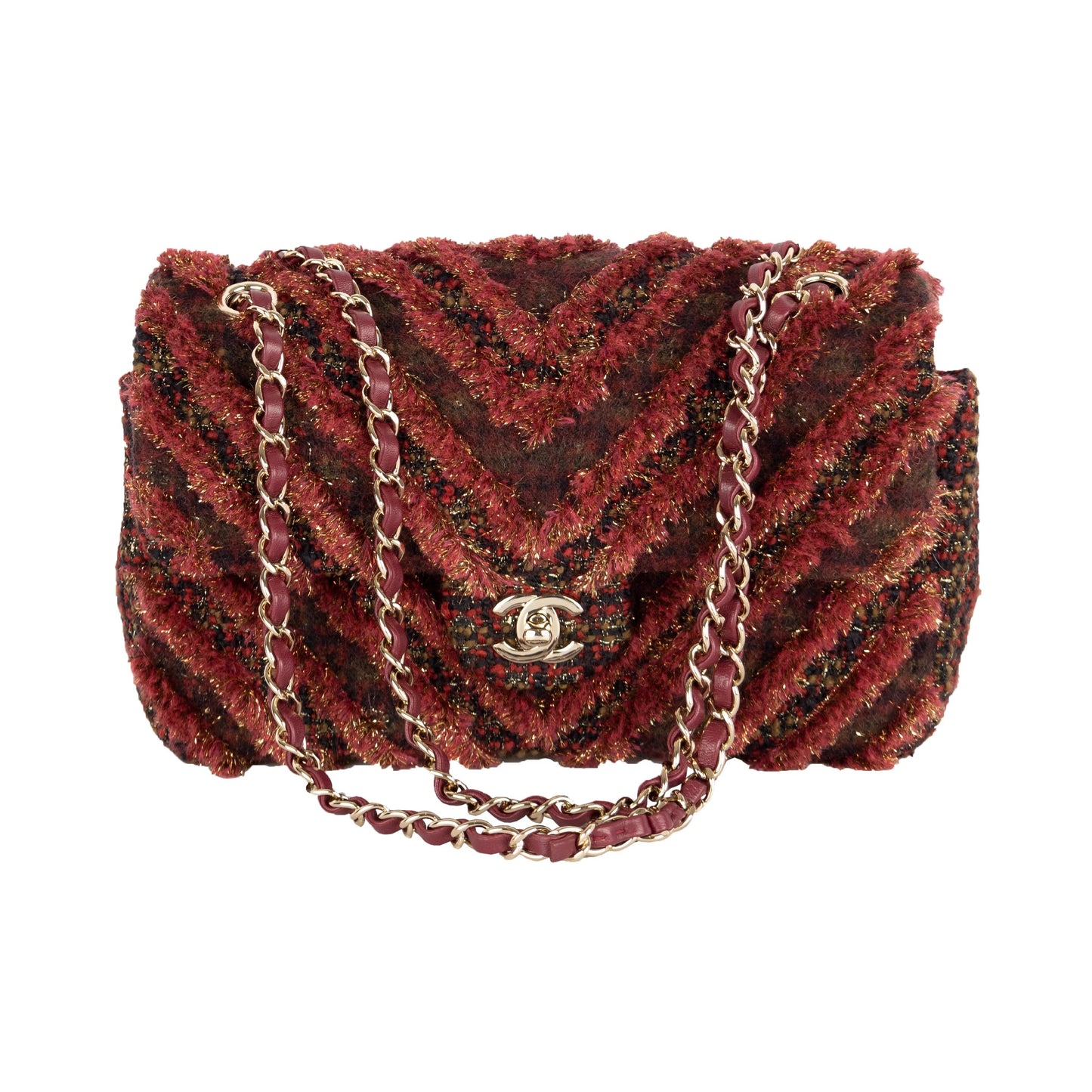 Chanel Red Tweed Flap Bag