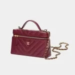 Chanel Vanity with Chain – Dark Burgundy