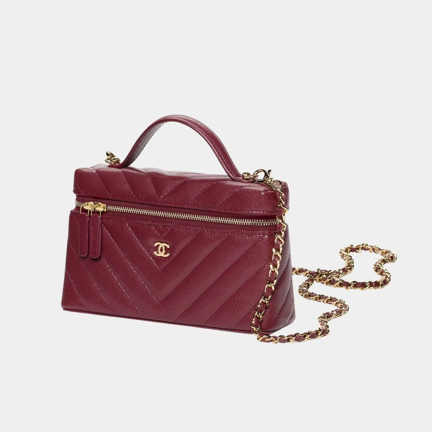 Chanel Vanity with Chain – Dark Burgundy