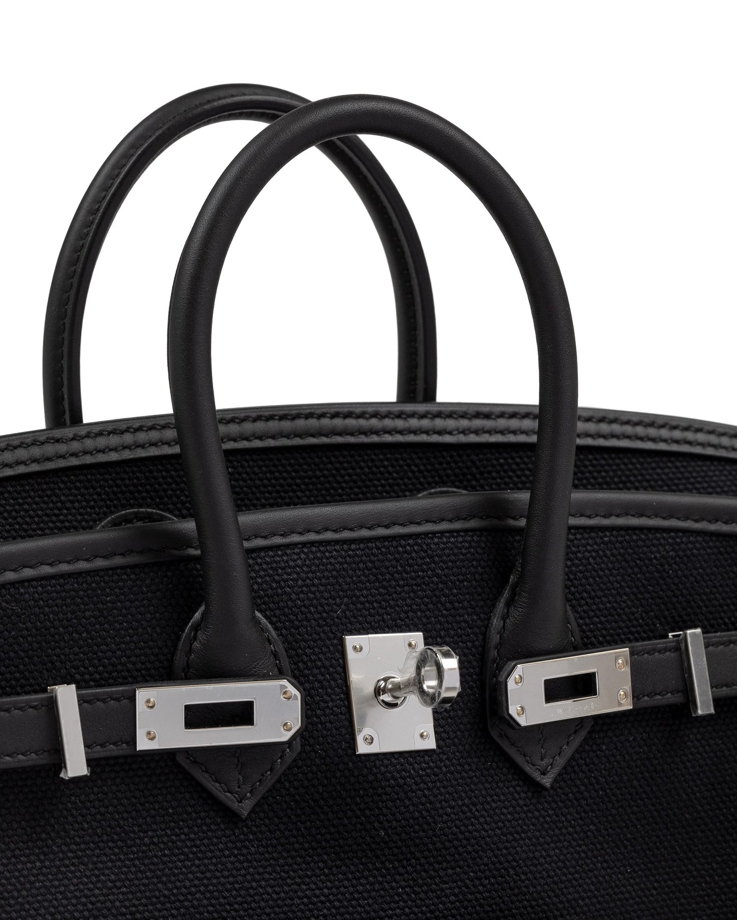 Hermès Birkin 25 Cargo – Black Swift & Bleu Marine Canvas with Palladium Hardware