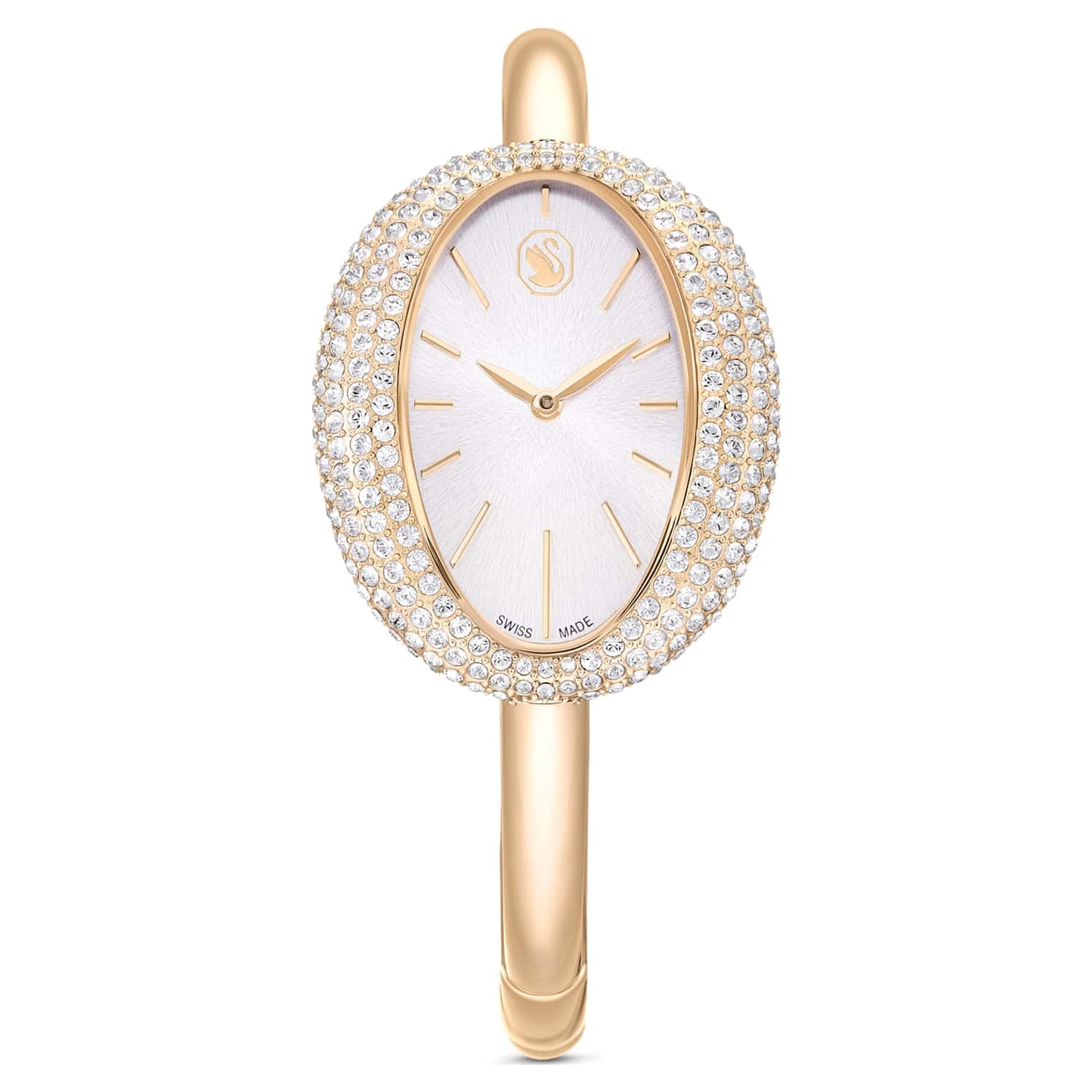 Imber bangle watch, Swiss Made, Metal bracelet, Gold tone, Champagne gold-tone finish