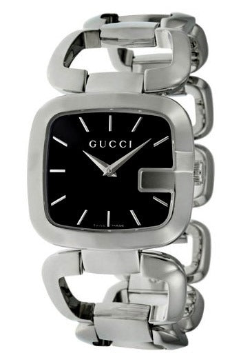 Women’s Gucci YA125407 Black Dial Cushion Stainless Steel Quartz Watch