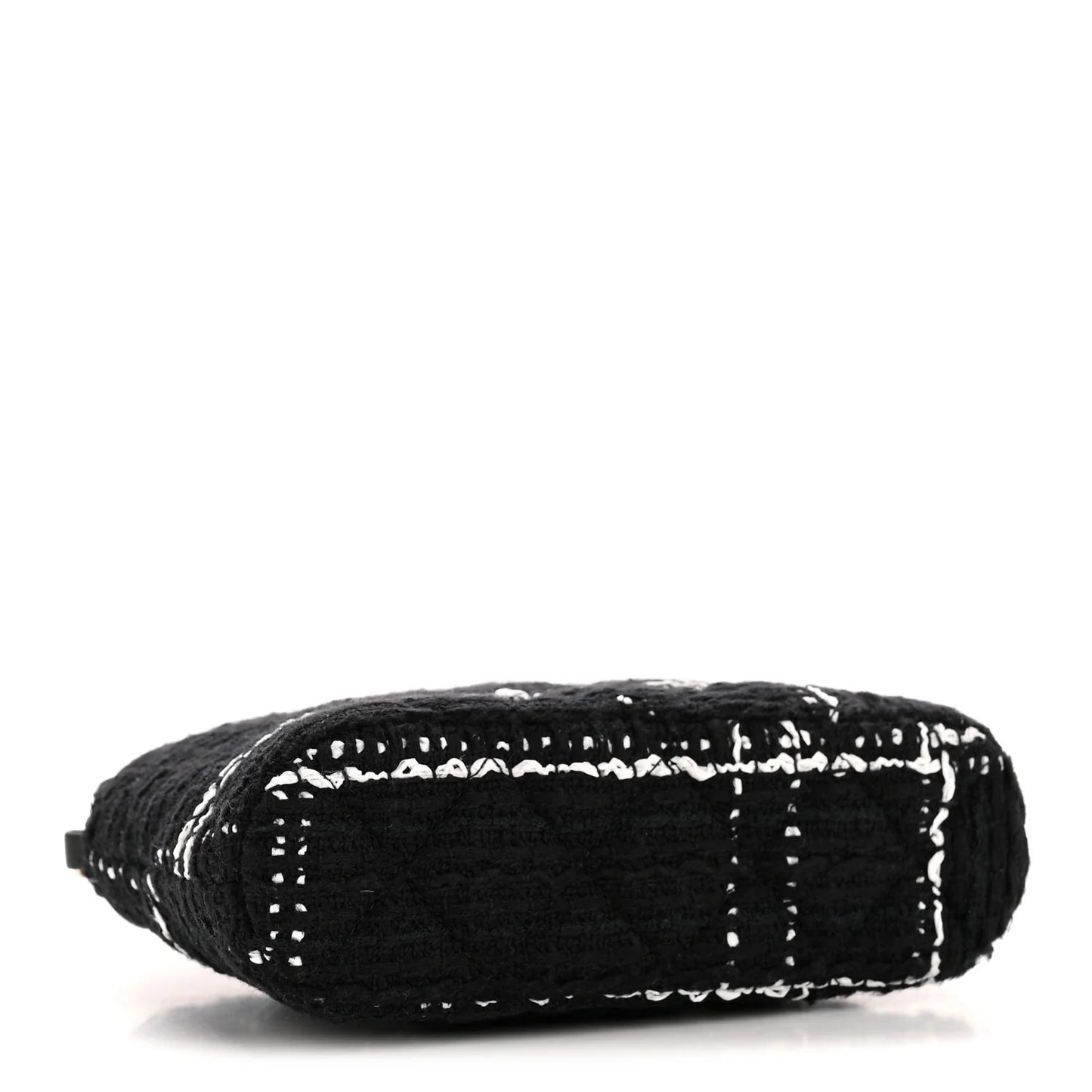 Chanel Tweed Quilted Mini Clutch With Chain – Black & White