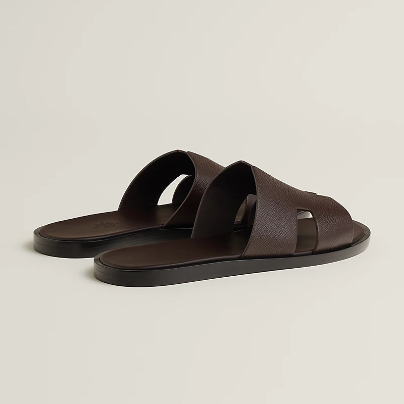 Hermès Izmir Sandal – Black Shiny Grained Calfskin - Zeuskicks