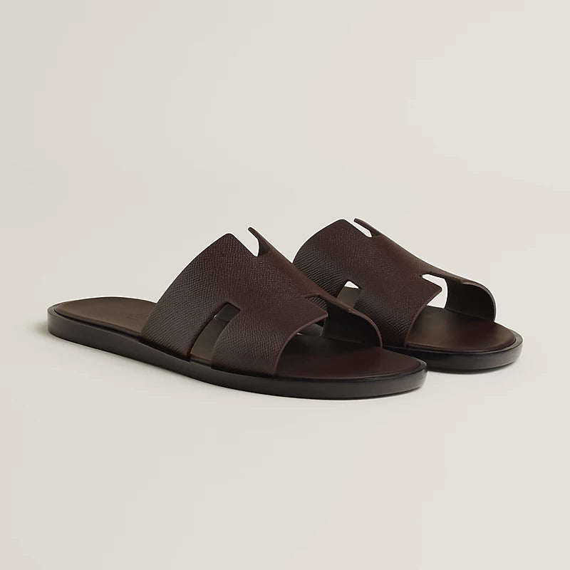 Hermès Izmir Sandal – Black Shiny Grained Calfskin - Zeuskicks