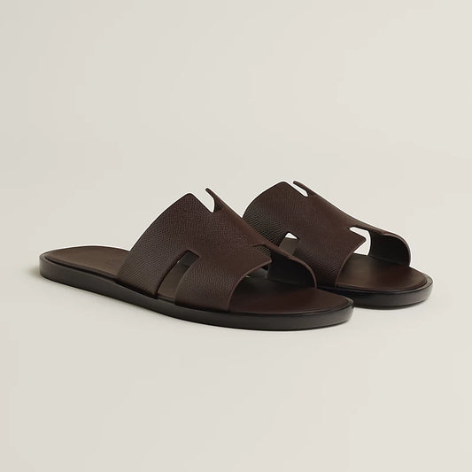 Hermès Izmir Sandal – Black Shiny Grained Calfskin - Zeuskicks