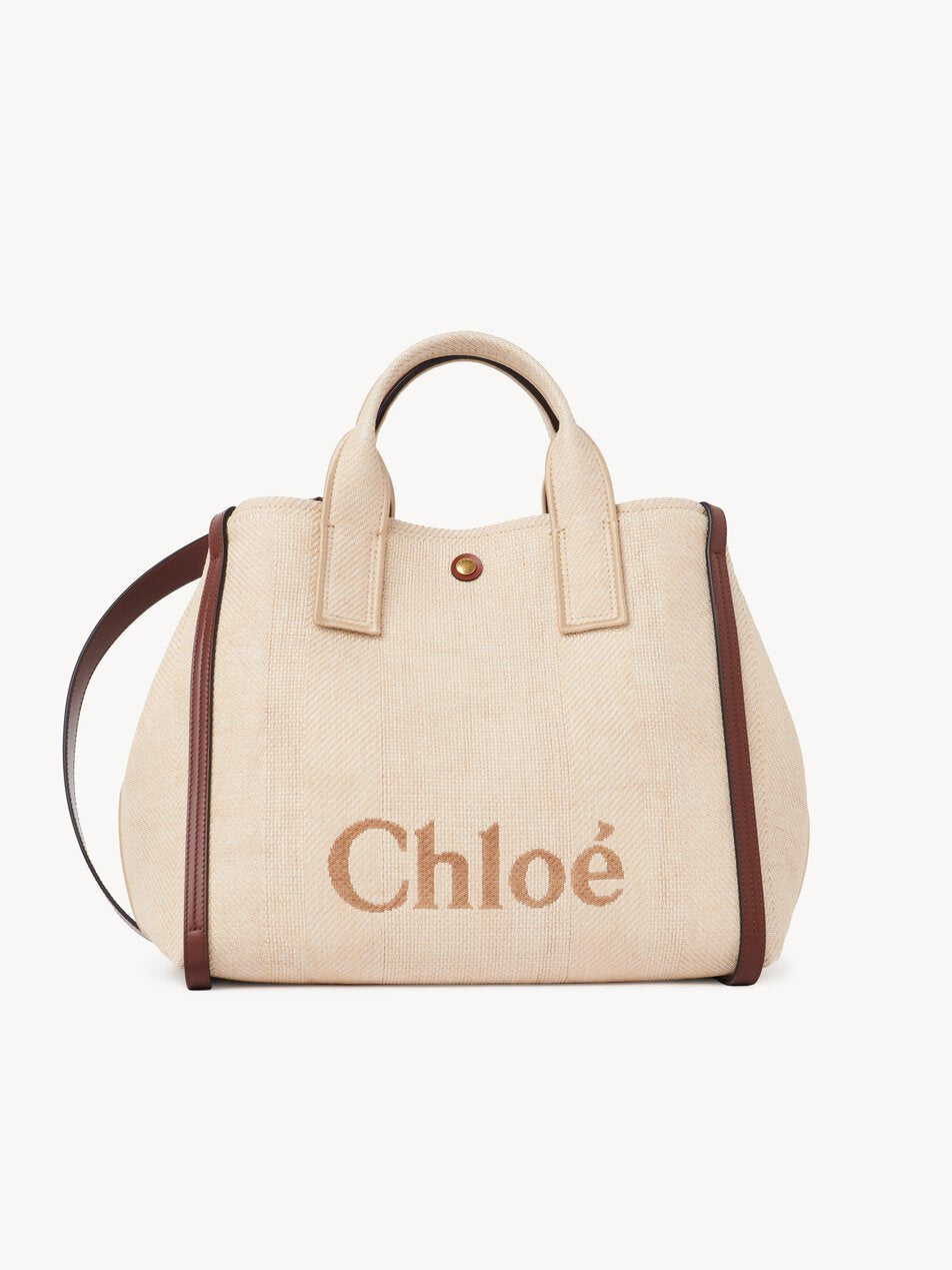 CHLOE Carry tote bag in raffia-effect fibers Hot Sand by CHLOE