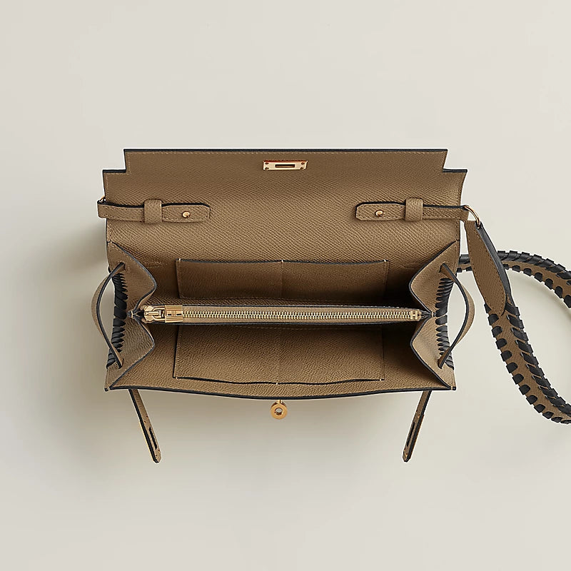 Hermès Kelly To Go Tressage Wallet – Poussiere & Black Epsom - Zeuskicks