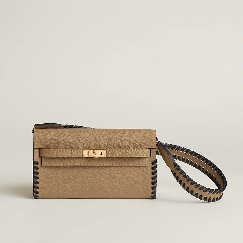 Hermès Kelly To Go Tressage Wallet – Poussiere & Black Epsom - Zeuskicks