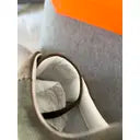 Hermès Bouncing Sneakers – Khaki Ribbed Fabric & Beige H Edition