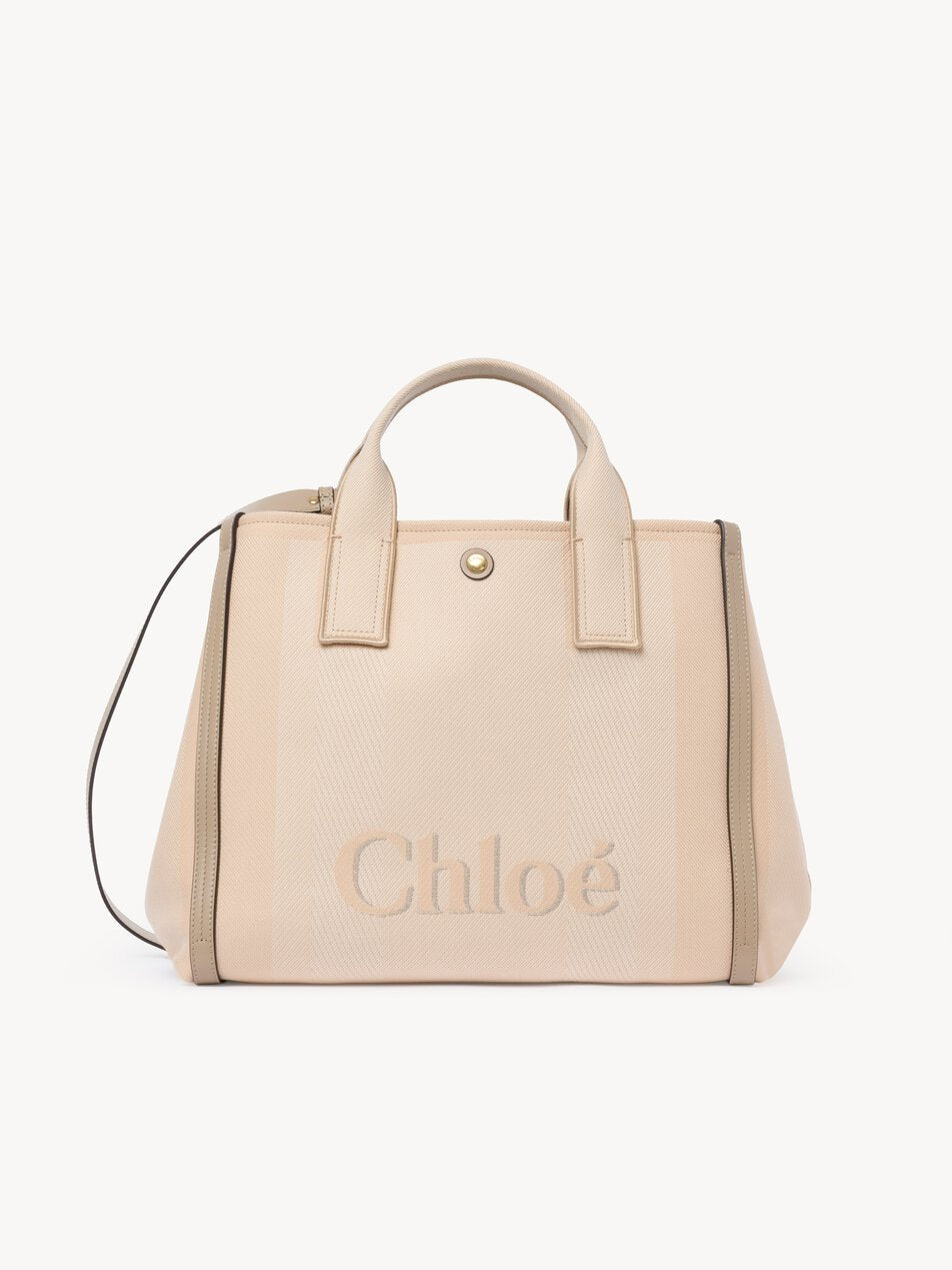 CHLOE Carry tote bag in canvas Blushy Beige by CHLOE