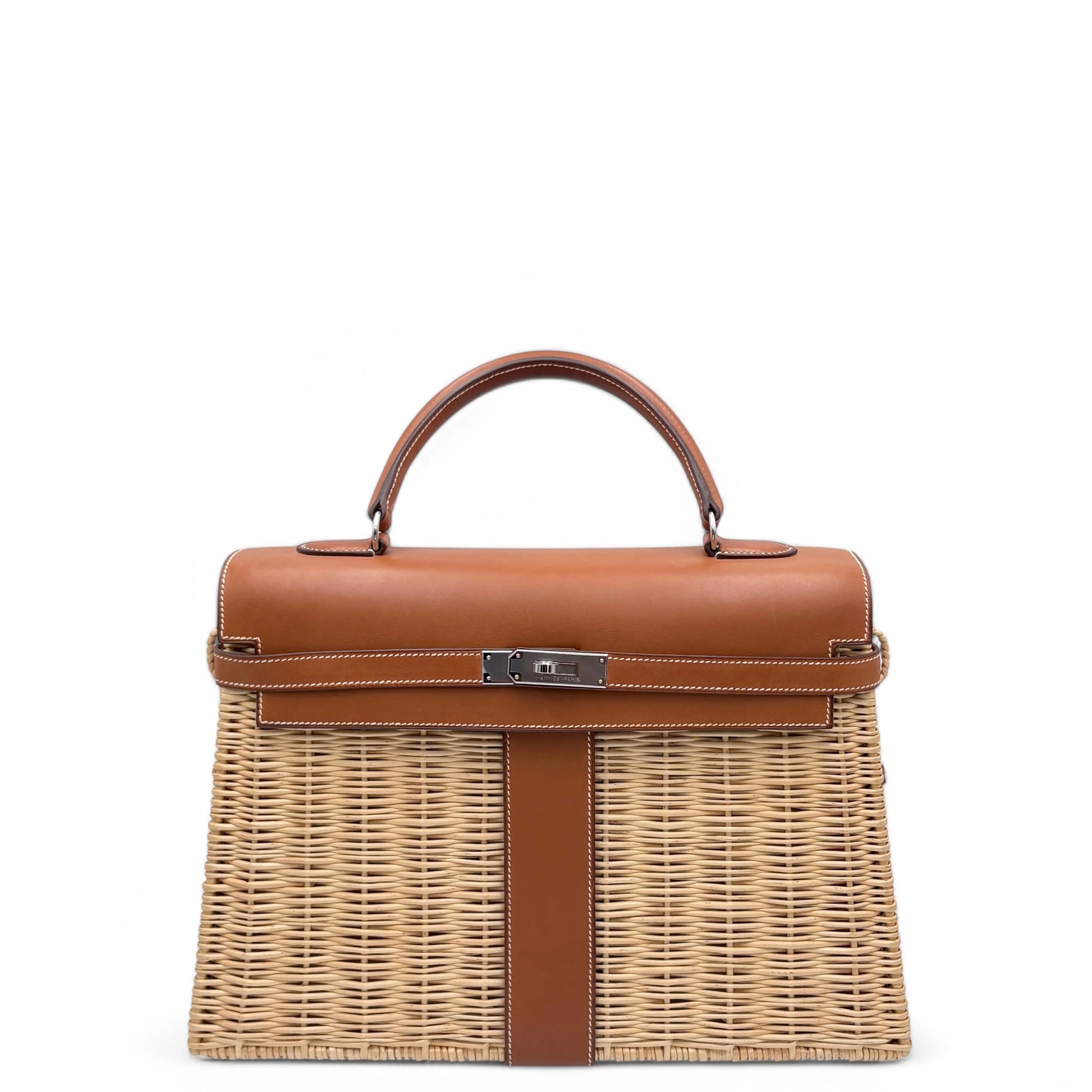 Hermès Picnic Kelly 35 – Wicker & Barenia Natural Leather in 34 Fauve (2011) - Zeuskicks
