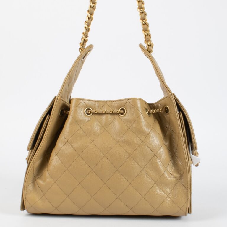 Chanel Beige Caviar Chanel 25 Small Bag - Zeuskicks