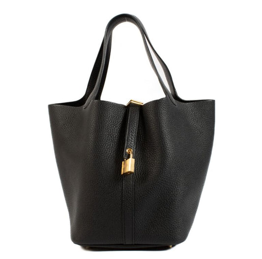 Hermès Picotin Lock 22 – Black Clemence Leather with Gold Hardware (GHW) - Zeuskicks