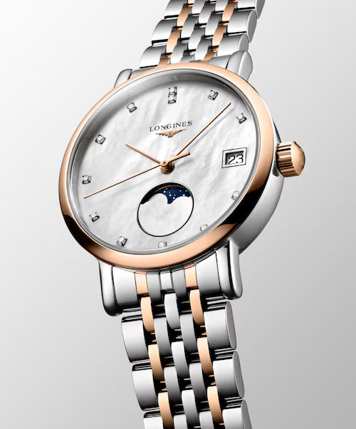 Women’s Longines Elegant Collection Moonphase L4.330.5.87.7 Diamond Quartz Watch