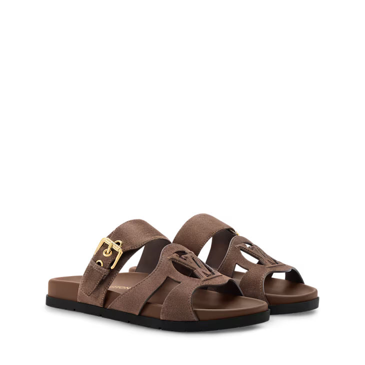 LV Isola Comfort Mule – Suede Calf Leather (Brown) - Zeuskicks