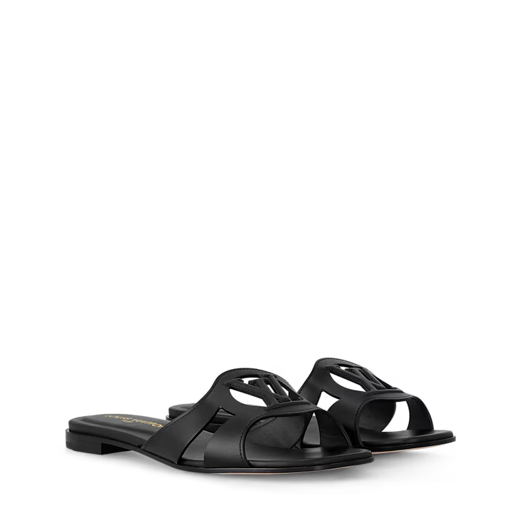 LV Isola Flat Mule – Calf Leather (Black) - Zeuskicks