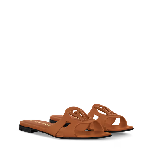LV Isola Flat Mule – Calf Leather (Cognac Brown)