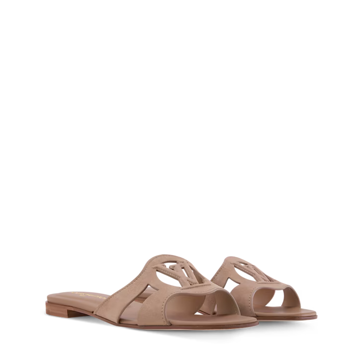 LV Isola Flat Mule – Suede Baby Goat Leather (Beige) - Zeuskicks