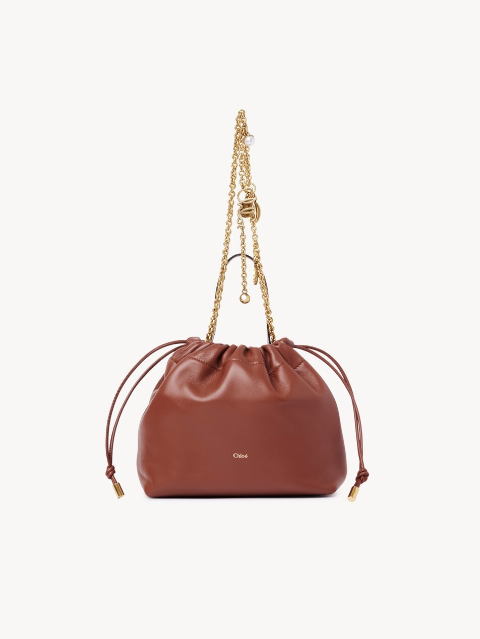 CHLOE Small Chloé Icons shoulder bag with chain in soft leather Blushy Brown by CHLOE