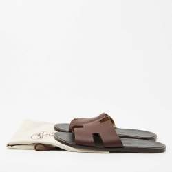 Hermès Oran Sandals – Burgundy Leather Edition