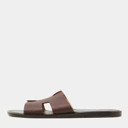 Hermès Oran Sandals – Burgundy Leather Edition