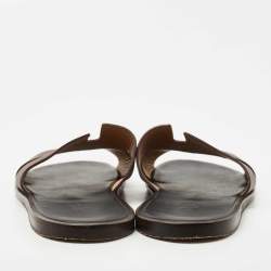 Hermès Oran Sandals – Burgundy Leather Edition