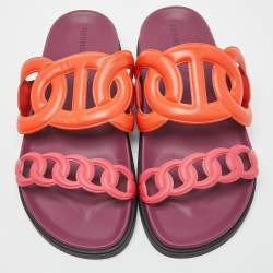 Hermès Extra Slide Flats – Orange & Pink Leather Edition