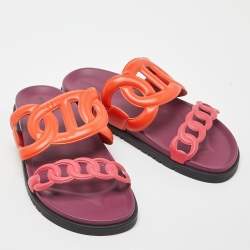 Hermès Extra Slide Flats – Orange & Pink Leather Edition