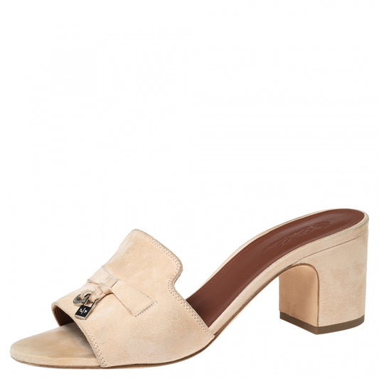 Loro Piana Summer Charms Slide Sandals – Beige Suede Edition