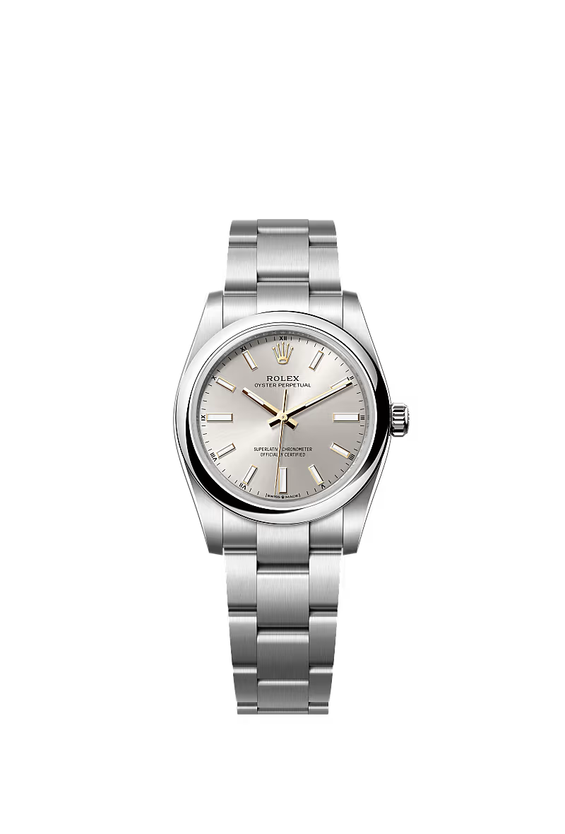 Women’s Rolex Oyster Perpetual 34 124200 – Silver Dial, Oystersteel