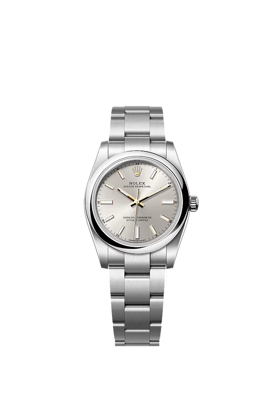 Women’s Rolex Oyster Perpetual 34 124200 – Silver Dial, Oystersteel
