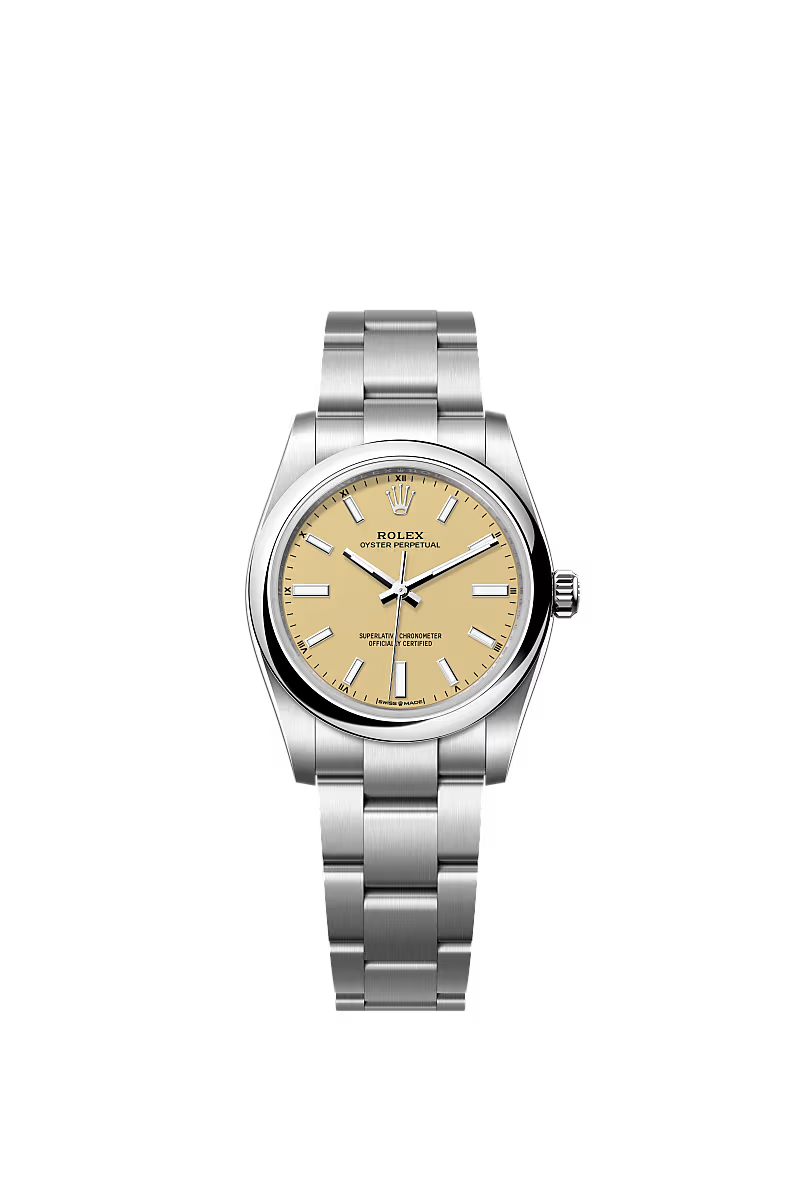 Women’s Rolex Oyster Perpetual 34 124200 – Beige Dial, Oystersteel
