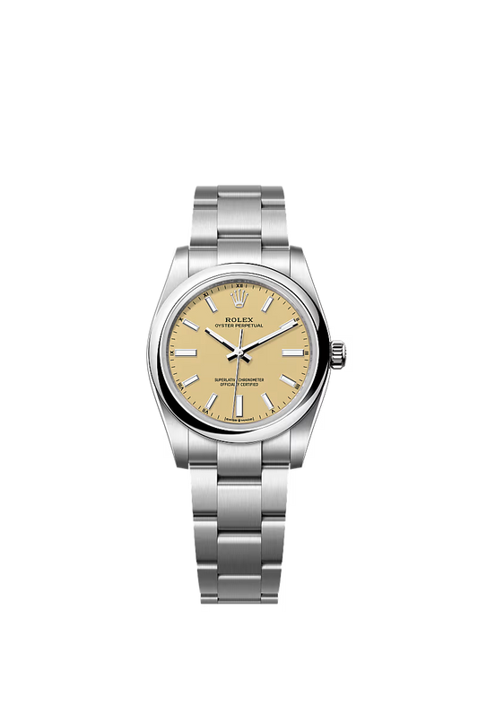 Women’s Rolex Oyster Perpetual 34 124200 – Beige Dial, Oystersteel