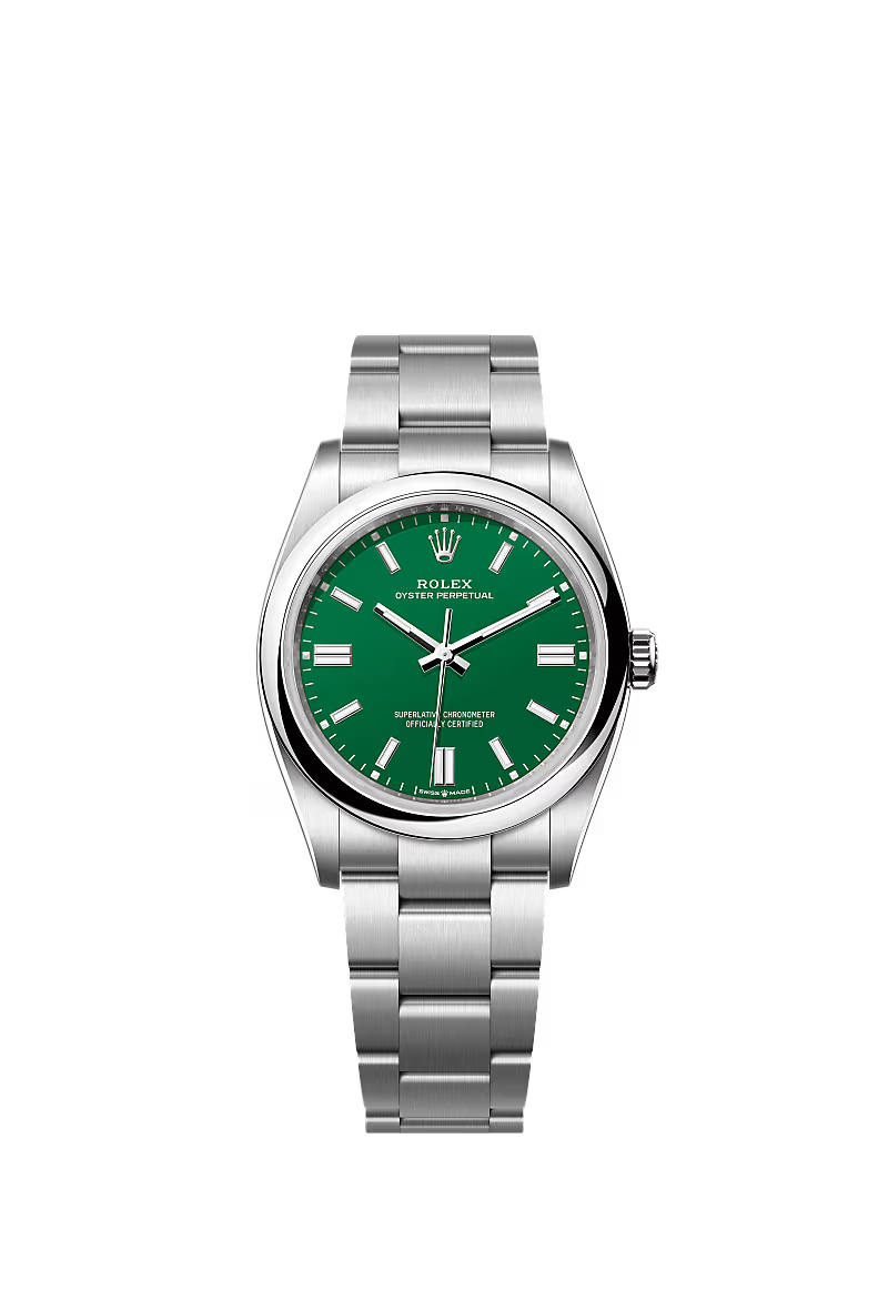 Unisex Rolex Oyster Perpetual 36 126000 – Green Dial, Oystersteel