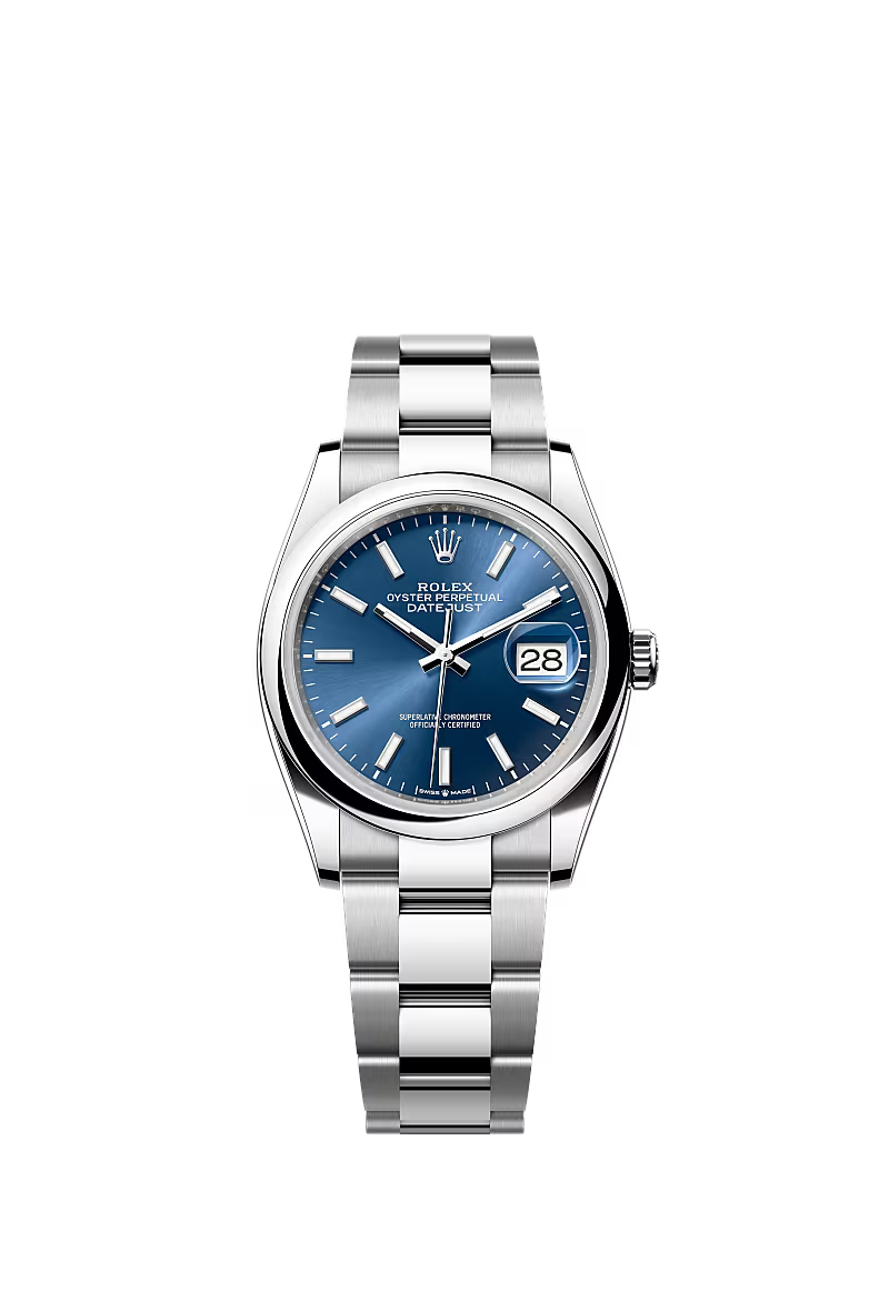 Men’s Rolex Datejust 36 126200 Oystersteel Automatic Watch – Bright Blue Dial