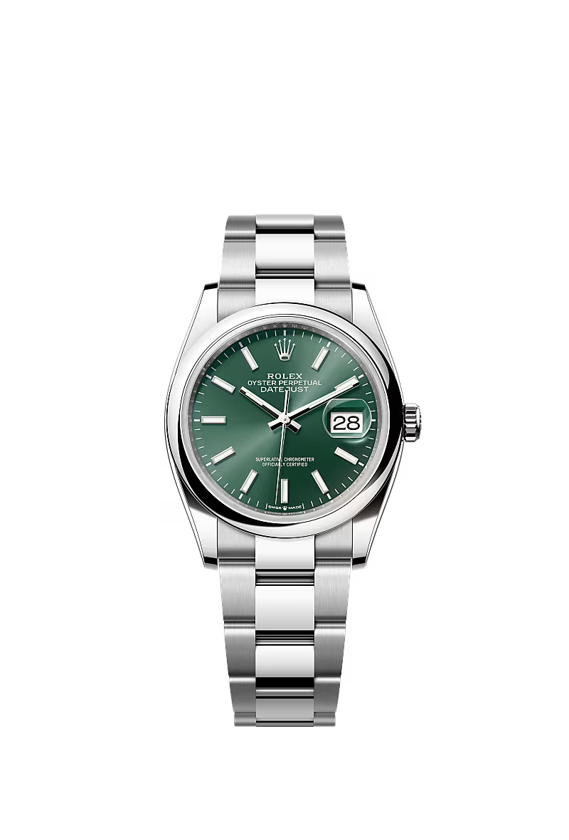 Men’s Rolex Datejust 36 126200 Oystersteel Automatic Watch – Mint Green Dial
