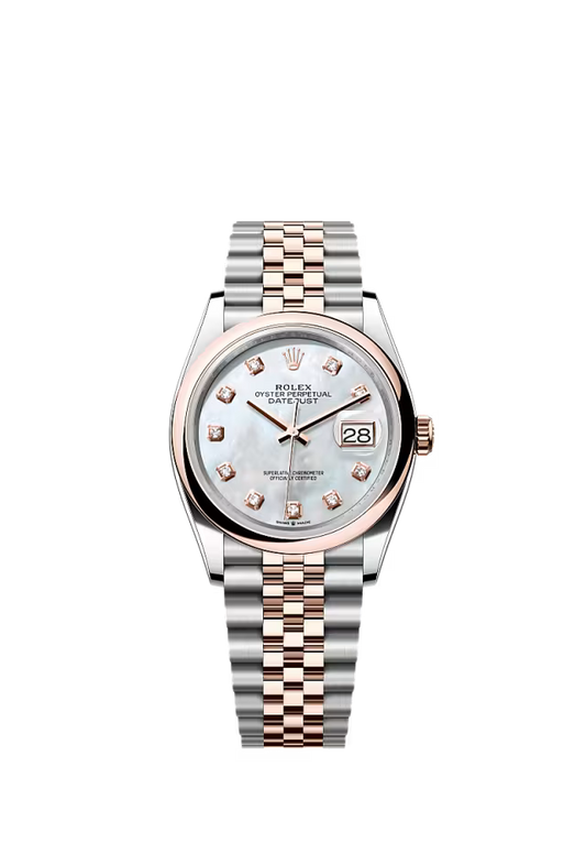 Men’s Rolex Datejust 36 126201 Automatic Watch – White Mother-of-Pearl Diamond Dial with Jubilee Bracelet