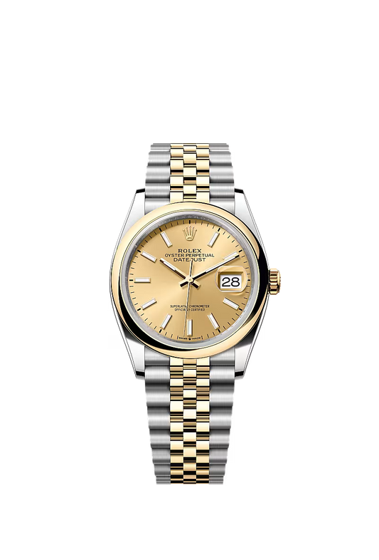 Men’s Rolex Datejust 36 Ref. 126203 – Yellow Rolesor, Champagne Dial, Jubilee Bracelet