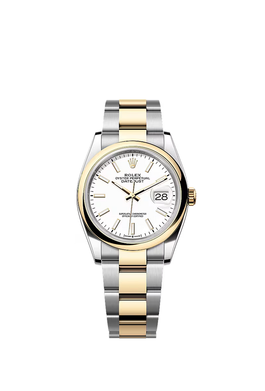 Men’s Rolex Datejust 36 Ref. 126203 – Yellow Rolesor, White Dial, Oyster Bracelet