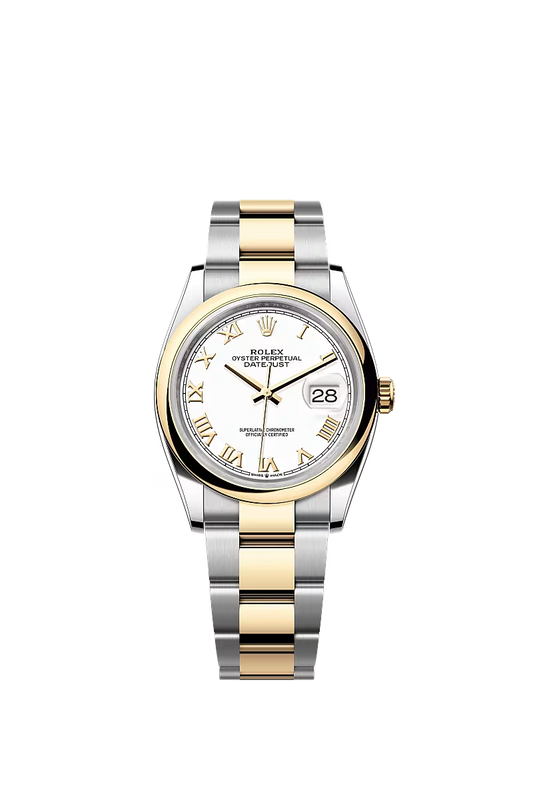 Men’s Rolex Datejust 36 Ref. 126203 – Yellow Rolesor, White Dial, Oyster Bracelet