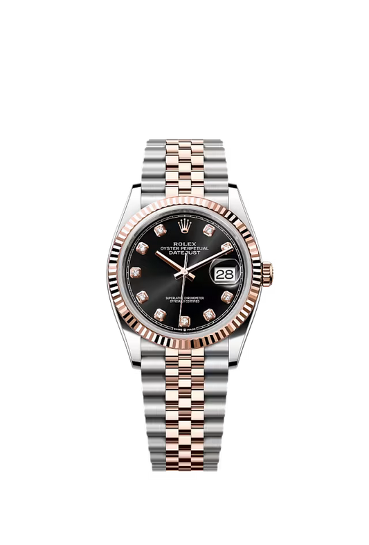 Men’s Rolex Datejust 36 126231 Automatic Watch – Bright Black Diamond Dial with Jubilee Bracelet
