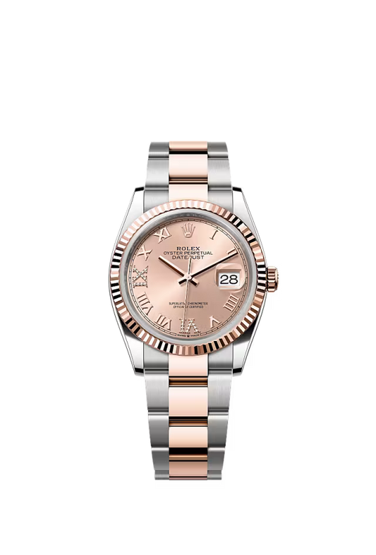 Men’s Rolex Datejust 36 126231 Automatic Watch – Rosé-Color Diamond Dial with Oyster Bracelet
