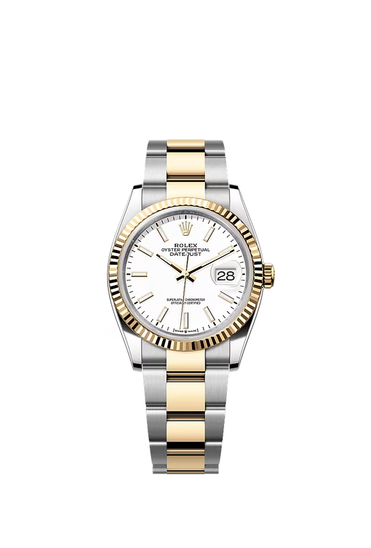 Men’s Rolex Datejust 36 Ref. 126233 – Yellow Rolesor, White Dial, Oyster Bracelet