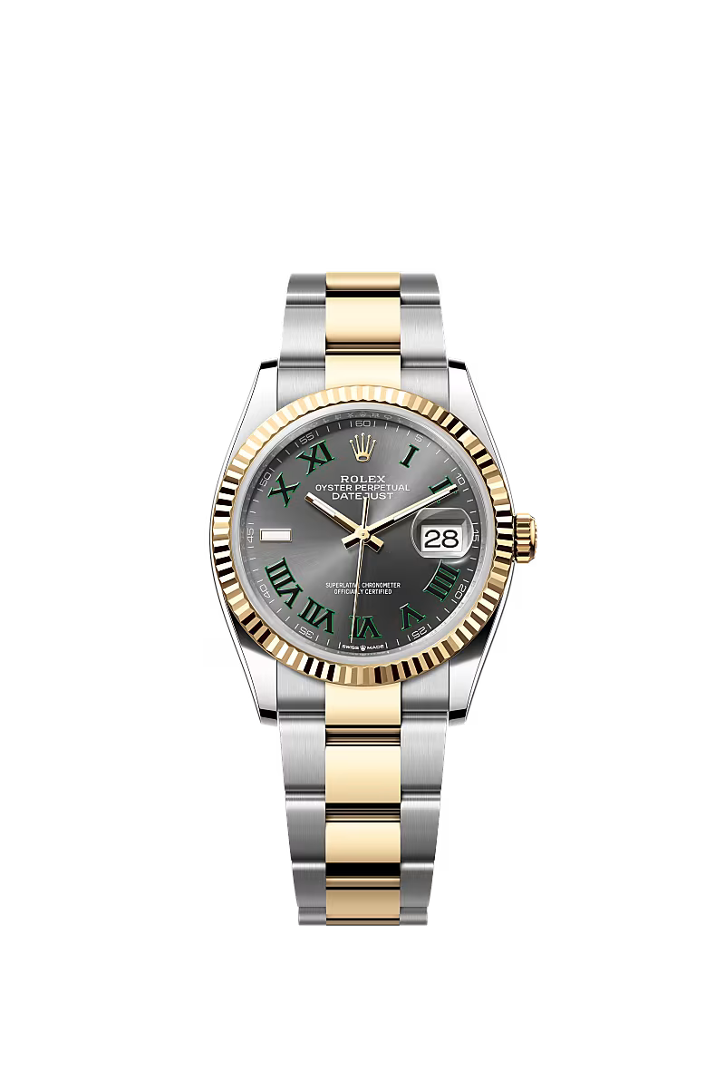 Men’s Rolex Datejust 36 Ref. 126233 – Yellow Rolesor, Slate Dial, Oyster Bracelet