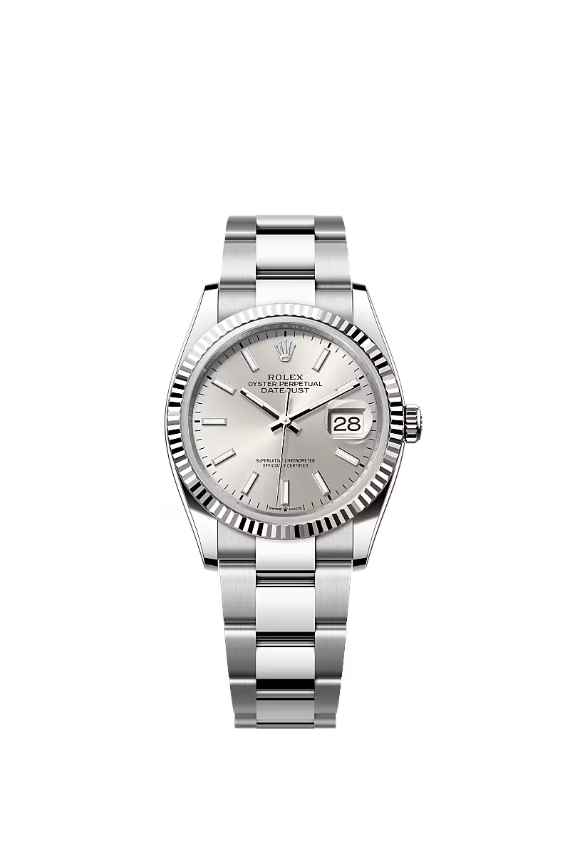 Men’s Datejust 36 Ref. 126234 Automatic Watch in Oystersteel & White Gold (Silver Dial)
