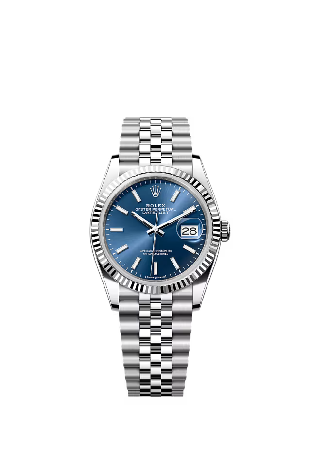 Men’s Rolex Datejust 36 126234 Oystersteel & White Gold Automatic Watch – Bright Blue Dial
