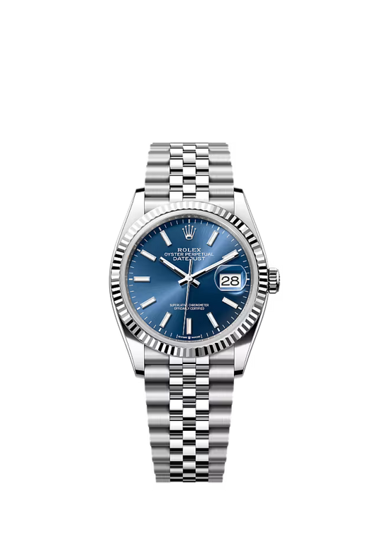 Men’s Rolex Datejust 36 126234 Oystersteel & White Gold Automatic Watch – Bright Blue Dial