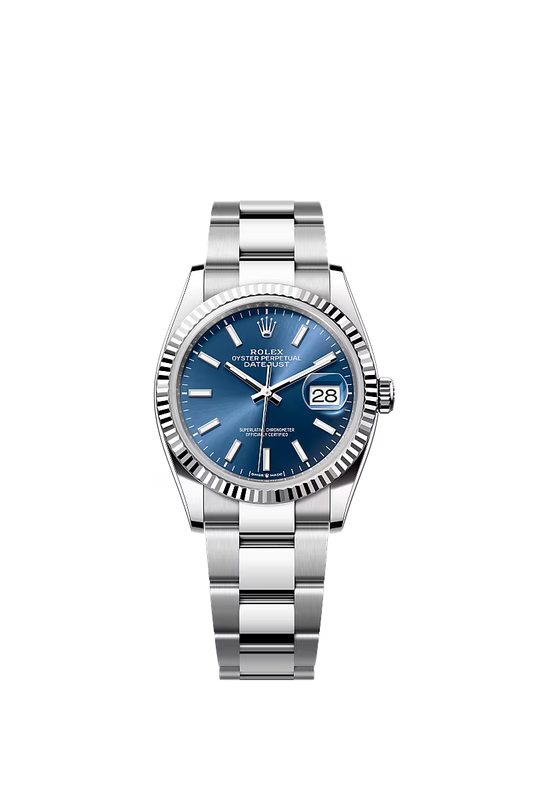 Men’s Datejust 36 Ref. 126234 Automatic Watch in Oystersteel & White Gold (Bright Blue Dial)