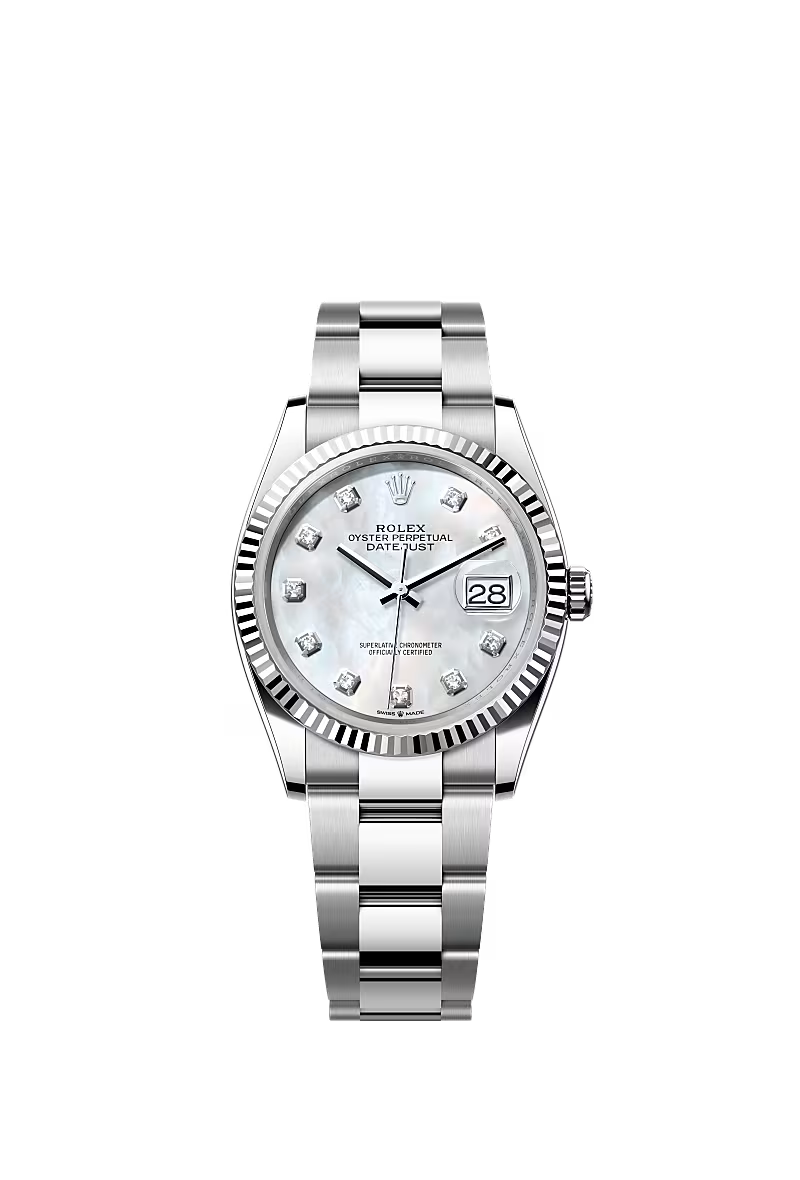 Men’s Rolex Datejust 36 Reference 126234 Oystersteel and White Gold Automatic Watch